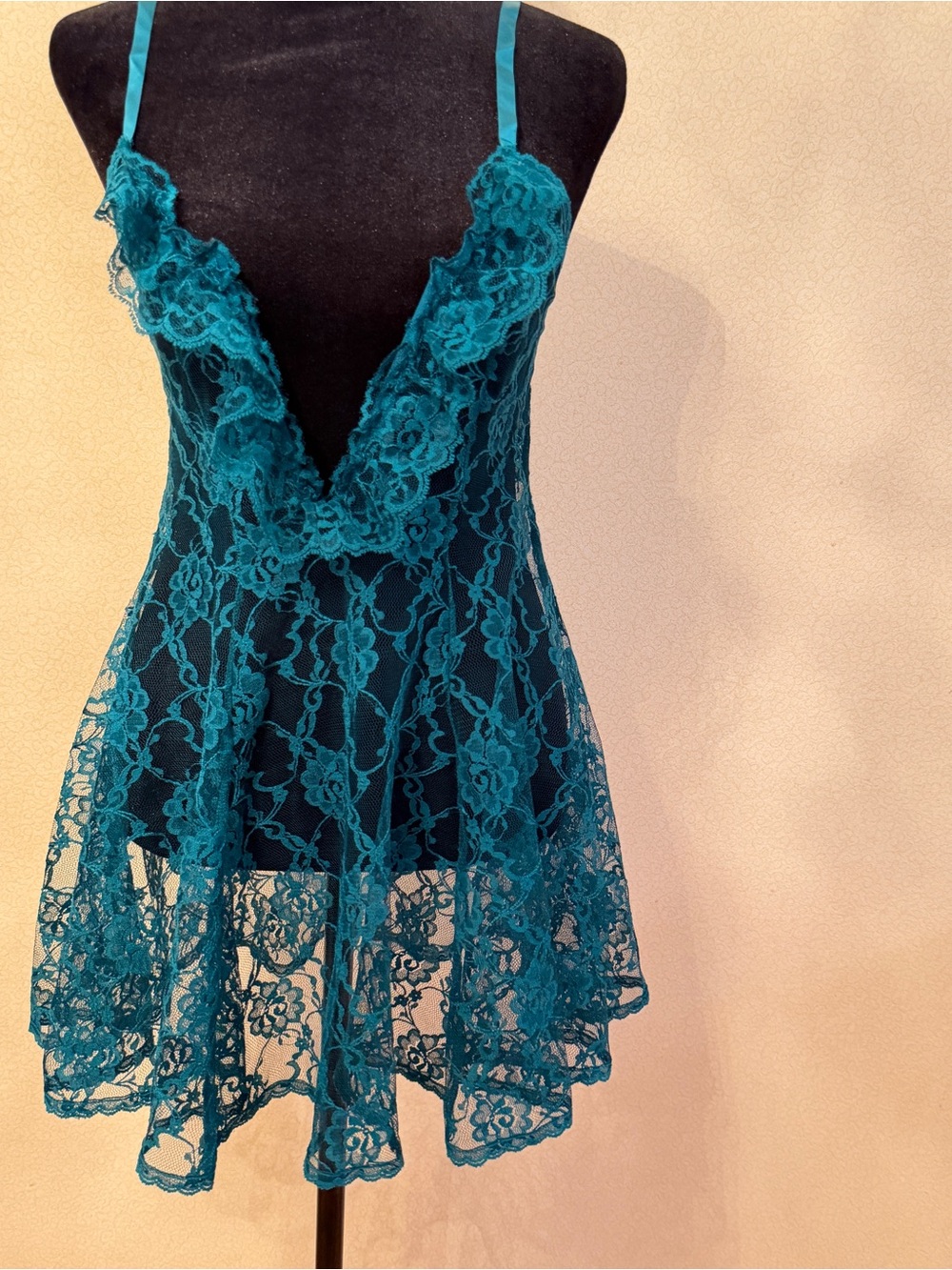 Frederick's of Hollywood Teal Lace Chemise